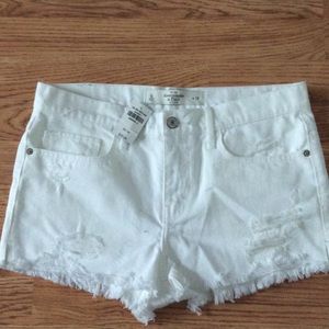 Abercrombie & Fitch white jean shorts